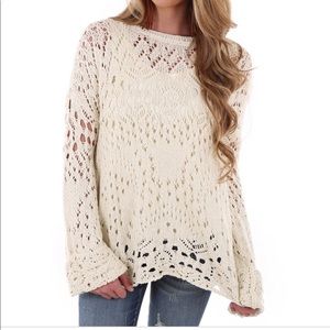 Beige crocheted Sweater